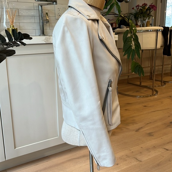 EUC Lambskin All Saints Dalby Slim Fit Leather Biker Jacket - Picture 6 of 11